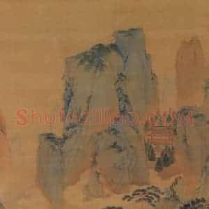 仇英《临溪水阁图》国画山水写意作品图片赏析