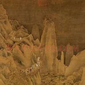 仇英《剑阁图》国画山水写意作品图片赏析
