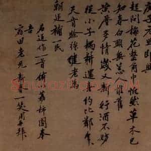 1480年 沈周《荔柿图》国画花鸟写意作品图片赏析