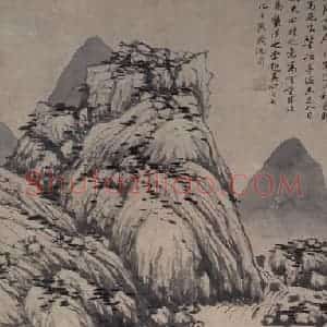 1484年 沈周《溪山秋色图》国画山水写意作品图片赏析