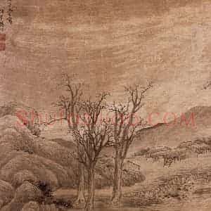 1660年 樊圻《山水》国画山水作品图片赏析