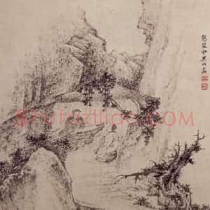 明末清初 樊圻《山水》国画山水作品图片赏析