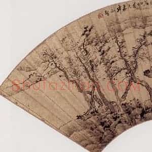 明代末 龚贤《山亭溪树图》国画山水作品图片赏析