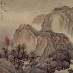 明末清初 樊圻《山水》国画山水作品图片赏析