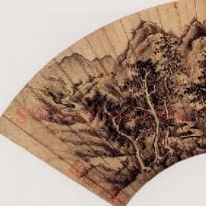 1672年 高岑《金陵八家扇面》国画山水作品图片赏析