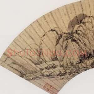 1672年 叶欣《金陵八家扇面》国画山水作品图片赏析