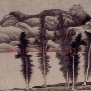 1657年 龚贤《山水册》国画山水作品图片赏析