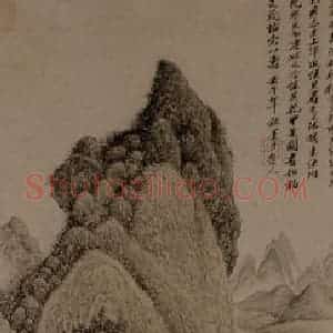 清代 吴历《静深秋晓图轴》国画山水写意作品图片赏析