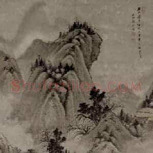清代 顾鼎铨《溪山纵棹图轴》国画山水写意作品图片赏析