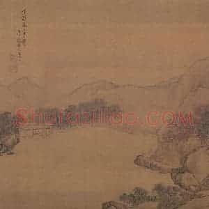 清代 王云《溪山垂钓图轴》国画山水写意作品图片赏析