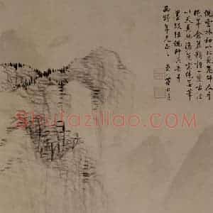 清代 董邦达《竹溪秋树图轴》国画山水写意作品图片赏析