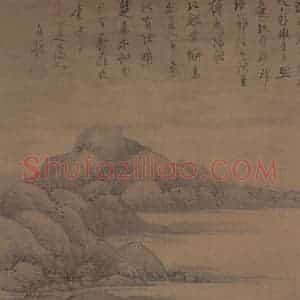 清代 龚贤《秋江渔舍图轴》国画山水写意作品图片赏析