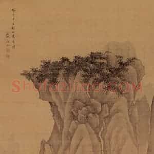 清代 高岑《秋山万木图轴》国画山水写意作品图片赏析