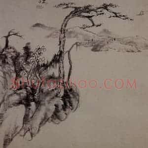 清代 朱耷《山水花果图册》国画山水写意作品图片赏析
