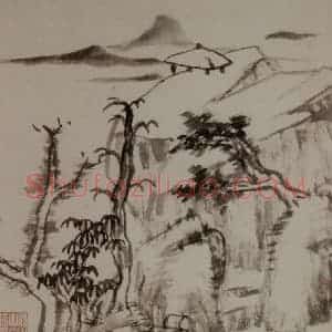 清代 朱耷《山水册》国画山水写意作品图片赏析