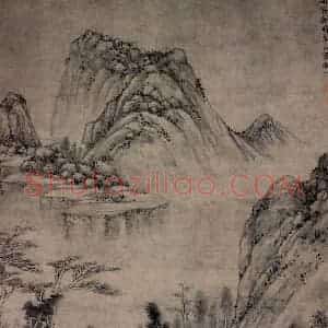 元朝 黄公望《水阁清幽图》国画山水作品图片赏析
