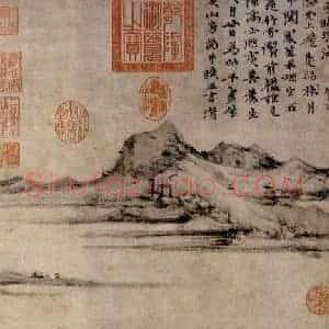 元朝 倪瓒《紫芝山房图》国画山水作品图片赏析