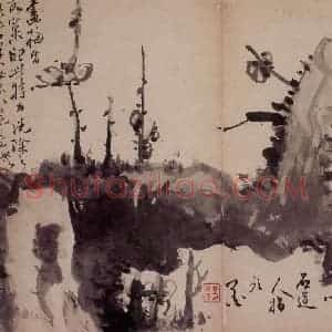 清代 高凤翰《指画山水花卉册》国画花鸟作品图片赏析