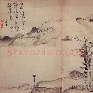 清代 高凤翰《指画山水花卉册》国画山水作品图片赏析