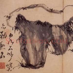 清代 高凤翰《怪石图》国画花鸟作品图片赏析