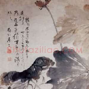 清代 高凤翰《荷花图》国画花鸟作品图片赏析
