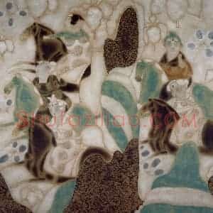 1991年 唐勇力《山中行》国画人物作品图片赏析