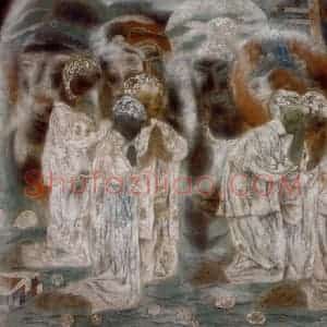 1993年 唐勇力《敦煌之梦》国画人物作品图片赏析