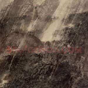1940年代 傅抱石《风雨归牧》国画山水作品图片赏析