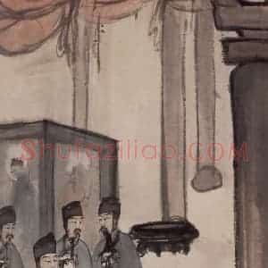 20世纪40年代初 傅抱石《郑庄公见母》国画人物作品图片赏析