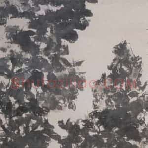 1944年 傅抱石《洗桐图》国画人物作品图片赏析