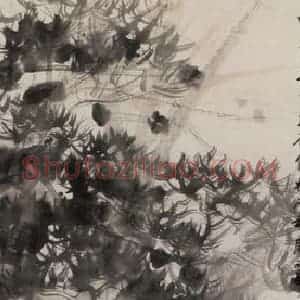 1944年 傅抱石《山荫道上》国画人物作品图片赏析