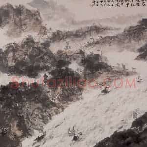 1940年代 傅抱石《石涛诗意山水》国画山水作品图片赏析