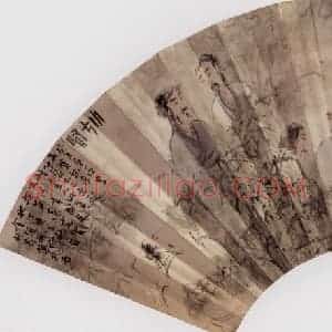 1947年 傅抱石《人物扇面》国画人物作品图片赏析
