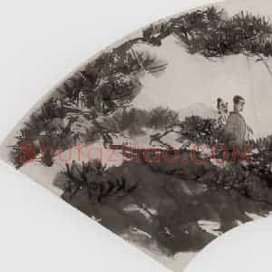 1962年 傅抱石《山水扇面》国画山水作品图片赏析