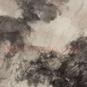 1945年 傅抱石《风雨归舟》国画山水作品图片赏析
