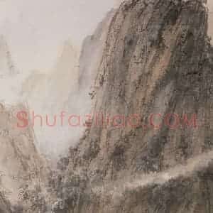 1947年 傅抱石《游山图》国画山水作品图片赏析