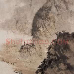 1956年 傅抱石《嘉陵景色》国画山水作品图片赏析