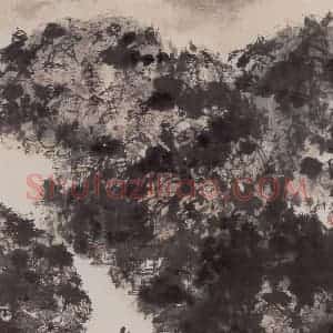 1940年代 傅抱石《山水》国画山水作品图片赏析