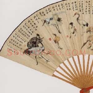 民国 郑昶《长寿》国画山水作品图片赏析