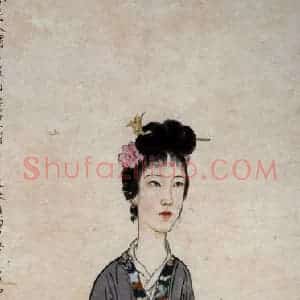 民国 徐悲鸿《落花人独立》国画人物作品图片赏析