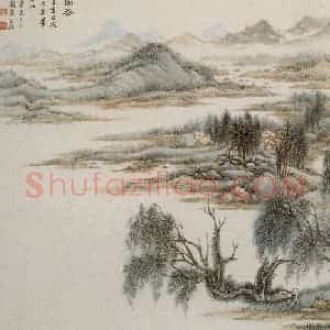 民国 张玄《江南春》国画山水作品图片赏析