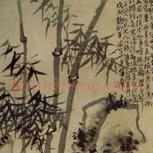 清代 蒲华《竹石图》国画花鸟作品图片赏析