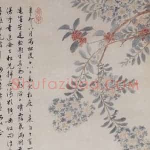 明代 项圣谟《秋卉图轴》国画花鸟作品图片赏析