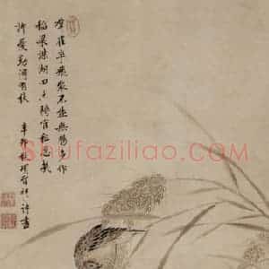 明代 项圣谟《稻蟹图轴》国画花鸟作品图片赏析
