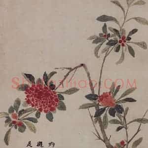 明代 项圣谟《山水花卉图册》国画花鸟作品图片赏析