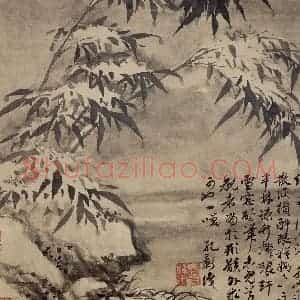 明代 项圣谟《山水兰竹图册》国画花鸟作品图片赏析