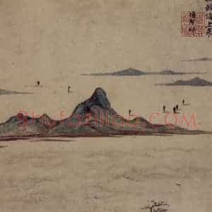 明代 项圣谟《山水诗意图册》国画山水作品图片赏析