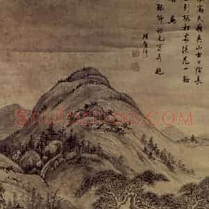 明代 项圣谟《听松图轴》国画山水作品图片赏析