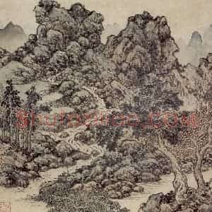 明代 项圣谟《山水兰竹图册》国画山水作品图片赏析