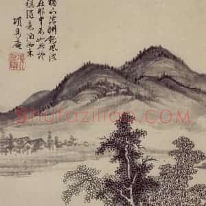 明代 项圣谟《山水花卉图册》国画山水作品图片赏析